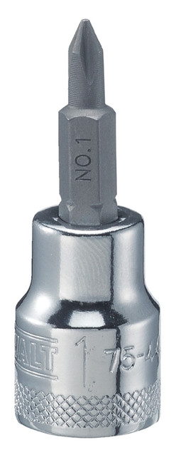 DeWALT DWMT75446OSP Phillips Screwdriver Bit Socket, #1 Tip, 3/8 in Drive, Chrome Vanadium, Polished Chrome Vanadium [SKU: ORG7523145]