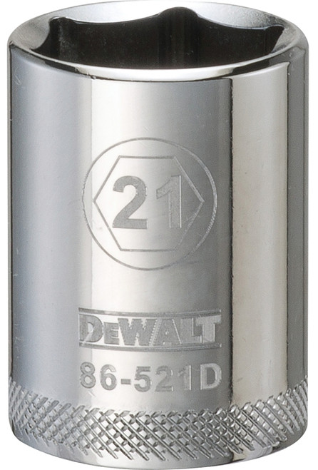 DeWALT DWMT86521OSP Drive Socket, 21 mm Socket, 1/2 in Drive, 6-Point, Vanadium Steel, Polished Chrome [SKU: ORG7519689]