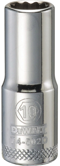 DeWALT DWMT74502OSP Drive Socket, 10 mm Socket, 3/8 in Drive, 12-Point, Vanadium Steel, Polished Chrome [SKU: ORG7515521]