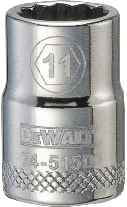 DeWALT DWMT74515OSP Hand Socket, 11 mm Socket, 3/8 in Drive, 12-Point, Vanadium Steel, Polished Chrome [SKU: ORG7515703]