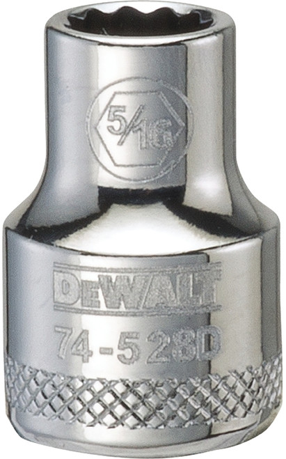 DeWALT DWMT74528OSP Hand Socket, 5/16 in Socket, 3/8 in Drive, 12-Point, Vanadium Steel, Polished Chrome [SKU: ORG7515844]