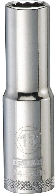 DeWALT DWMT74542OSP Drive Socket, 13 mm Socket, 1/2 in Drive, 12-Point, Vanadium Steel, Polished Chrome [SKU: ORG7515976]