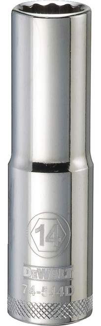 DeWALT DWMT74544OSP Drive Socket, 14 mm Socket, 1/2 in Drive, 12-Point, Vanadium Steel, Polished Chrome [SKU: ORG7516008]