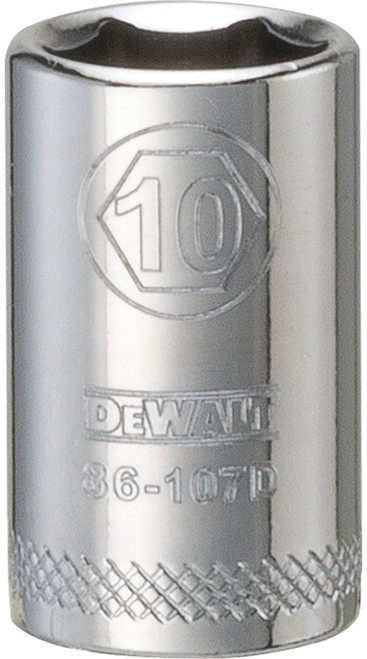 DeWALT DWMT86107OSP Hand Socket, 10 mm Socket, 1/4 in Drive, 6-Point, Vanadium Steel, Polished Chrome [SKU: ORG7518723]