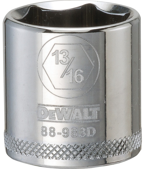 DeWALT DWMT88983OSP Hand Socket, 13/16 in Socket, 3/8 in Drive, 6-Point, Vanadium Steel, Polished Chrome [SKU: ORG7520224]
