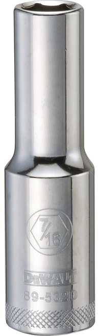 DeWALT DWMT89532OSP Drive Socket, 7/16 in Socket, 1/2 in Drive, 6-Point, Vanadium Steel, Polished Chrome [SKU: ORG7520372]