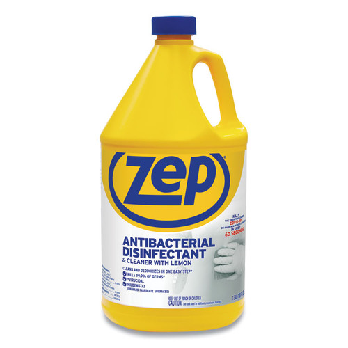 Antibacterial Disinfectant, Lemon Scent, 1 gal, 4/Carton [SKU: ZPEZUBAC128CT]