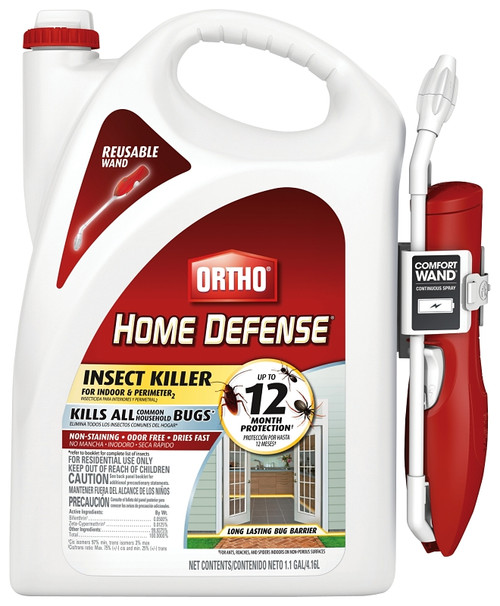 Ortho Home Defense 0220910 Insect Killer with Comfort Wand, Liquid, Spray Application, 1.1 gal Bottle [SKU: ORG9835307]