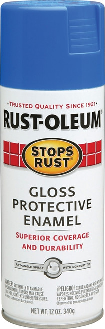 RUST-OLEUM STOPS RUST 7724830 Protective Enamel Spray Paint, Gloss, Sail Blue, 12 oz, Aerosol Can [SKU: ORG6757090]