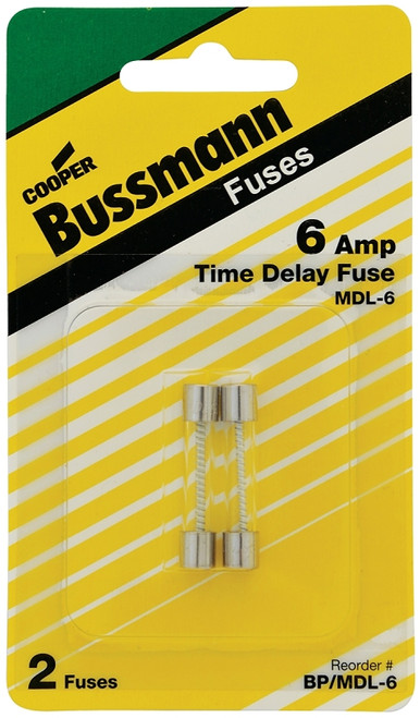 Bussmann BP/MDL-6 Time Delay Fuse, 6 A, 32 V, Glass Body [SKU: ORG7757040]