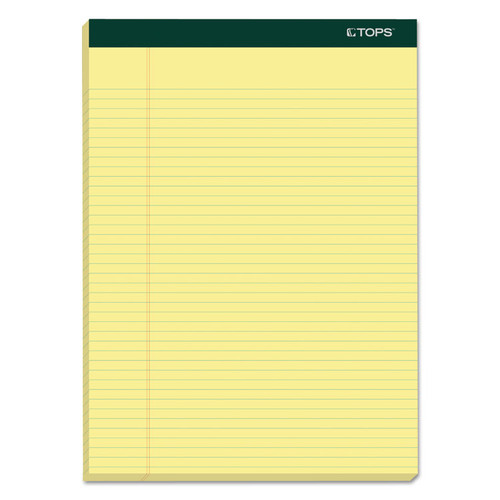 Double Docket Ruled Pads, Narrow Rule, 100 Canary-Yellow 8.5 x 11.75 Sheets, 6/Pack [SKU: TOP63376]