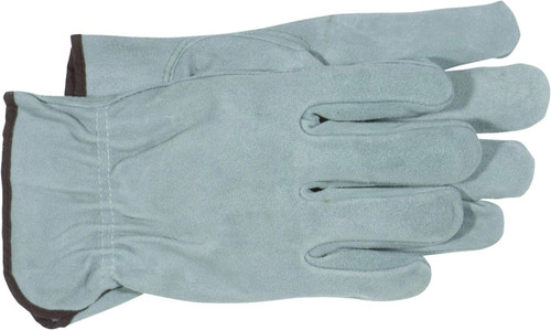 BOSS 4065J Driver Gloves, XL, Keystone Thumb, Open, Shirred Elastic Back Cuff, Cowhide Leather, Gray [SKU: ORG0656819]
