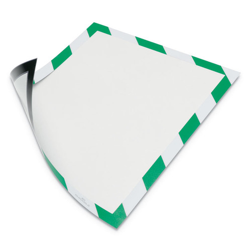DURAFRAME Security Magnetic Sign Holder, 8.5 x 11, Green/White Frame, 2/Pack [SKU: DBL4772131]
