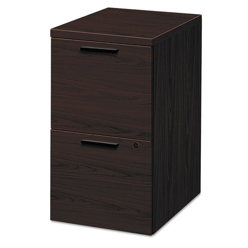 10500 Series Mobile Pedestal File, Left or Right, 2 Legal/Letter-Size File Drawers, Mahogany, 15.75" x 22.75" x 28 [SKU: HON105104NN]