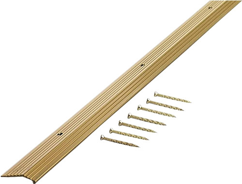 M-D 79004 Carpet Trim, 36 in L, 7/8 in W, Fluted Surface, Aluminum, Satin Brass [SKU: ORG6761274]