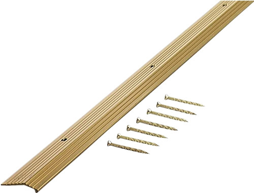 M-D 79087 Carpet Trim, 72 in L, 7/8 in W, Fluted Surface, Aluminum, Satin Brass [SKU: ORG8302721]
