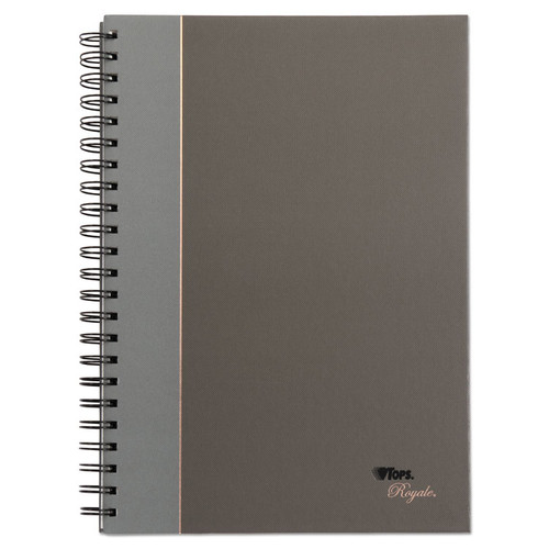 Royale Wirebound Business Notebooks, 1 Subject, Medium/College Rule, Black/Gray Cover, 11.75 x 8.25, 96 Sheets [SKU: TOP25332]