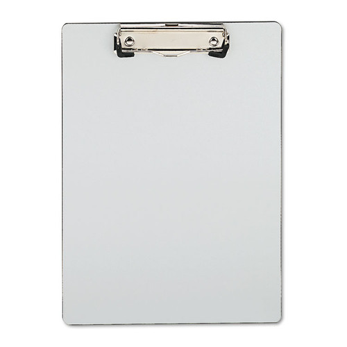 Plastic Brushed Aluminum Clipboard, Portrait Orientation, 0.5" Clip Capacity, Holds 8.5 x 11 Sheets, Silver [SKU: UNV40303]