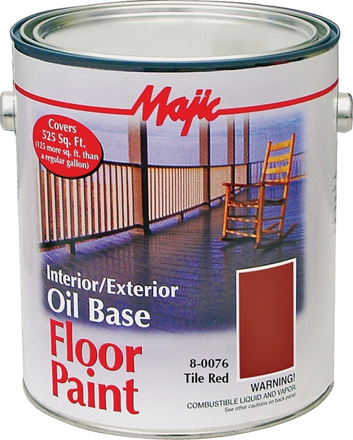 Majic Paints 8-0076-1 Floor Paint, Medium-Gloss, Tile Red, 1 gal Pail [SKU: ORG8911679]