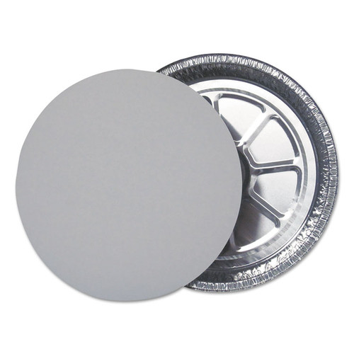 Aluminum Round Containers with Board Lid, 9" Diameter x 1.94"h, Silver, 250/Carton [SKU: DPK29030L250]