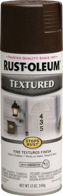 RUST-OLEUM STOPS RUST 241255 Textured Spray Dark Brown, Solvent-Like, Dark Brown, 12 oz, Aerosol Can [SKU: ORG1052828]