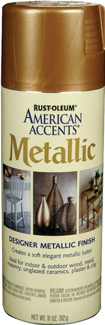 RUST-OLEUM AMERICAN ACCENTS 202642 Designer Metallic Spray Paint, Metallic, Classic Bronze, 12 oz, Aerosol Can [SKU: ORG8298242]