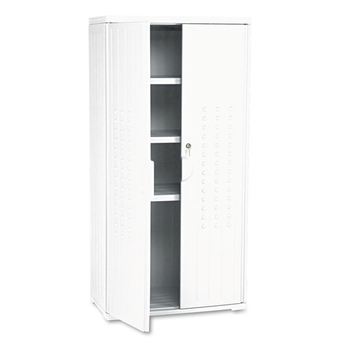 Rough n Ready Storage Cabinet, Three-Shelf, 33w x 18d x 66h, Platinum [SKU: ICE92553]