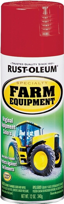 RUST-OLEUM 7466830 Farm Equipment Spray Paint, Gloss, International Red, 12 oz, Aerosol Can [SKU: ORG2406296]