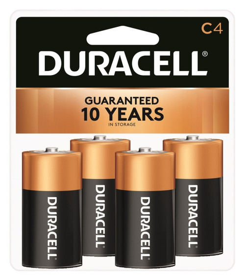 DURACELL MN1400R4ZX Battery, 1.5 V Battery, 7 Ah, C Battery, Alkaline, Manganese Dioxide [SKU: ORG1374149]