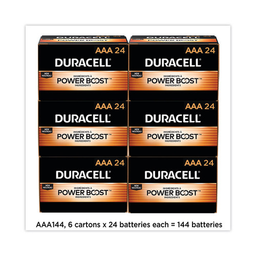 Power Boost CopperTop Alkaline AAA Batteries, 144/Carton [SKU: DURMN2400BKD]