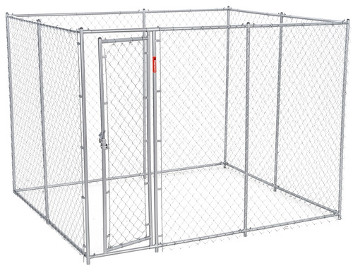 Lucky Dog CL 61028EZ Chain Link Kennel, 6-1/2, 10 ft OAL, 5, 8 ft OAW, 6 ft OAH, Steel, Galvanized [SKU: ORG7936552]