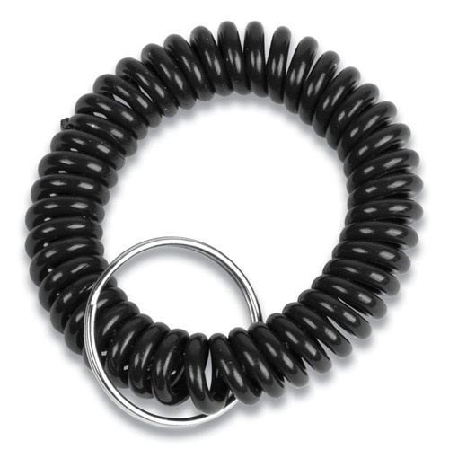 Wrist Key Coil Key Organizers, Black, 12/Pack [SKU: CNK565121]