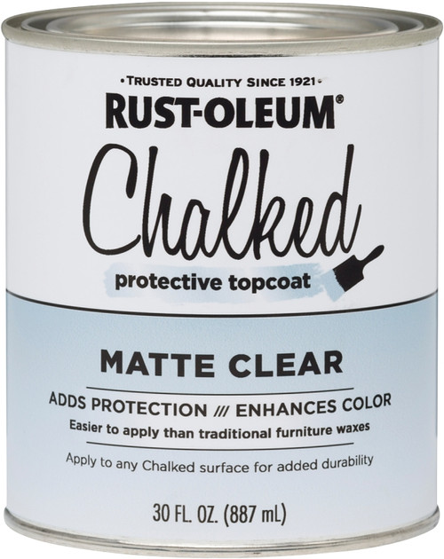 RUST-OLEUM Chalked 287722 Chalked Protective Topcoat, Matte, Clear, 30 oz, Quart [SKU: ORG7055817]
