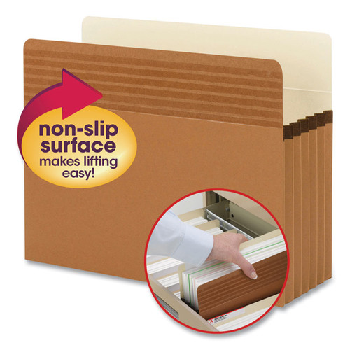 Easy Grip Pockets, 5.25" Expansion, Letter Size, Redrope, 10/Box [SKU: SMD73209]