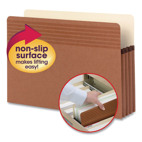 Easy Grip Pockets, 3.5" Expansion, Legal Size, Redrope, 25/Box [SKU: SMD73210]