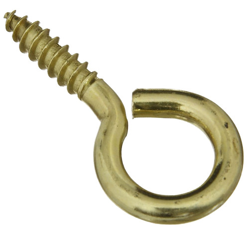 National Hardware N119-362 Screw Eye, #8, 1/2 in L Thread, 1-5/8 in OAL, Brass [SKU: ORG7155468]