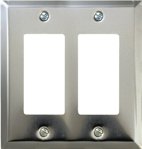 Amerelle 161RR Wallplate, 4-15/16 in L, 4-9/16 in W, 2 -Gang, Steel, Polished Chrome [SKU: ORG6552913]
