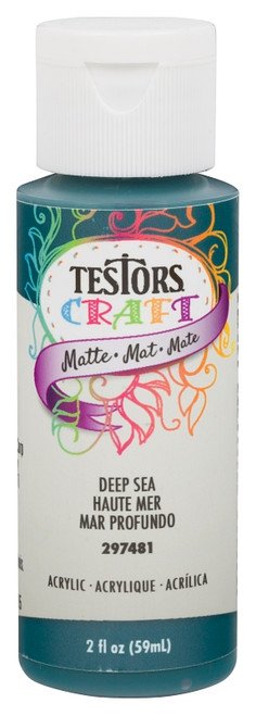 TESTORS 297481 Craft Paint, Matte, Deep Sea, 2 oz, Bottle [SKU: ORG4997292]