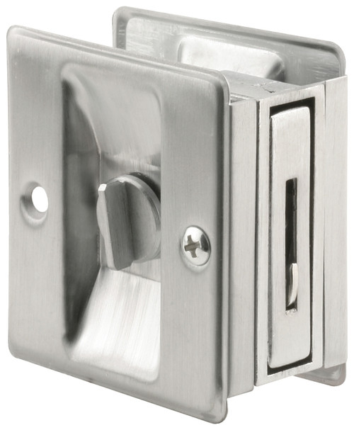 Prime-Line N 7161 Pocket Door Lock and Pull, Solid Brass, Satin Chrome [SKU: ORG3393030]