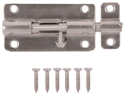 ProSource SS-B04-PS Barrel Bolt, 0.31 Dia in Bolt Head, 4 in L Bolt, Stainless Steel, Stainless Steel [SKU: ORG5109897]