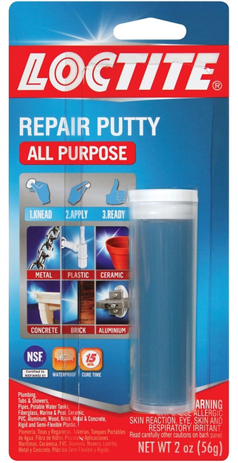 Loctite 1999131/431348 All-Purpose Repair Putty, Solid, Blue/White, 2 oz Carded Cylinder [SKU: ORG6784284]