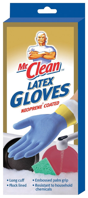 SPONTEX 11953 Heavy-Duty Protective Gloves, L, Natural Latex, Blue [SKU: ORG3581584]
