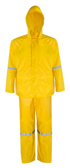 Diamondback RS3-01-XXL Rain Suit, 2XL, 44 in Inseam, Polyester, Yellow, Concealed Collar, Zipper with Storm Flap Closure [SKU: ORG7675887]