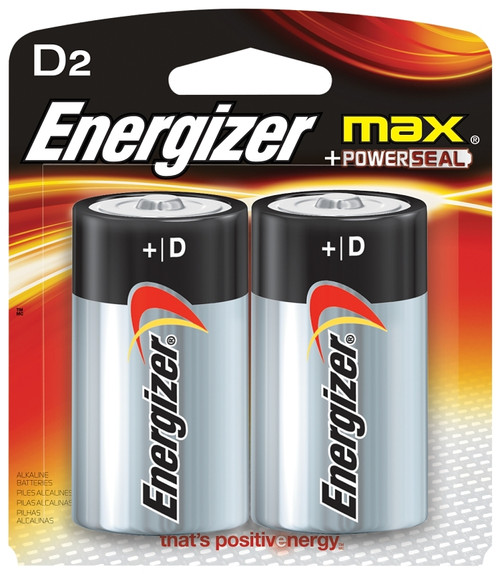 Energizer E95BP-2 Battery, 1.5 V Battery, D Battery, Alkaline, Manganese Dioxide, Zinc [SKU: ORG8374092]