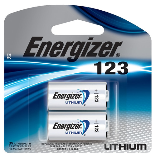 Energizer EL123AP EL123APB2 Battery, 3 V Battery, 1500 mAh, Lithium, Manganese Dioxide [SKU: ORG6762934]