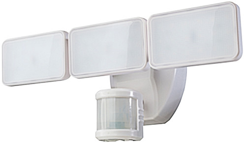 Heath Zenith HZ-5872-WH Motion Activated Security Light, 120 V, 3-Lamp, LED Lamp, 2500 Lumens [SKU: ORG7151228]