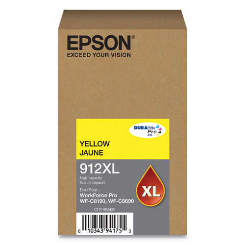 T912XL420 (912XL) DURABrite Pro High-Yield Ink, 4600 Page-Yield, Yellow [SKU: EPST912XL420]