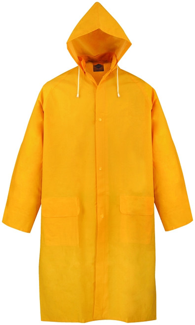 Diamondback PY-800XL Raincoat, XL, Polyester/PVC, Yellow, Comfortable Corduroy Collar, Double Fly Snap Closure, Knee [SKU: ORG8294753]