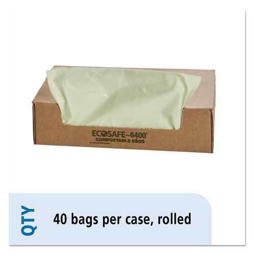 EcoSafe-6400 Bags, 48 gal, 0.85 mil, 42" x 48", Green, 40/Box [SKU: STOE4248E85]
