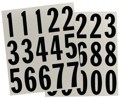 HY-KO MM-22N Packaged Number Set, 2 in H Character, Black Character, White Background, Vinyl [SKU: ORG0250555]